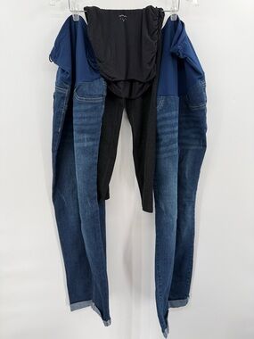 Lot of 3 Maternity Pants SHEIN Denim/Beyond the Bump Capri Legging Size S